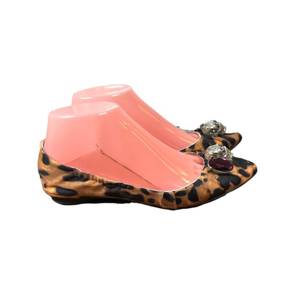 Alain Tondowski Paris Animal Print Skull Flats Slip On Women's Size EU 37 US 6.5 - Picture 4 of 10